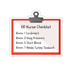 Nursing Sticker, ER Nurse Checklist sticker, funny nurse stickers, er nurse sticker, emergency nurse, triage nurse, PA sticker, sarcasm