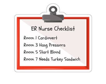 Krankenpflege-Aufkleber, ER-Krankenschwester-Checklisten-Aufkleber, lustige Krankenschwester-Aufkleber, Er-Krankenschwester-Aufkleber, Notfallkrankenschwester, Triage-Krankenschwester, PA-Aufkleber, Sarkasmus