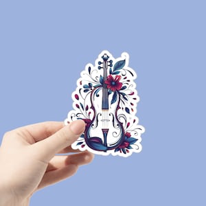Violin sticker, violin stickers, violinist, violin lover, violin player, gift for violin student, violin teacher, violin player sticker