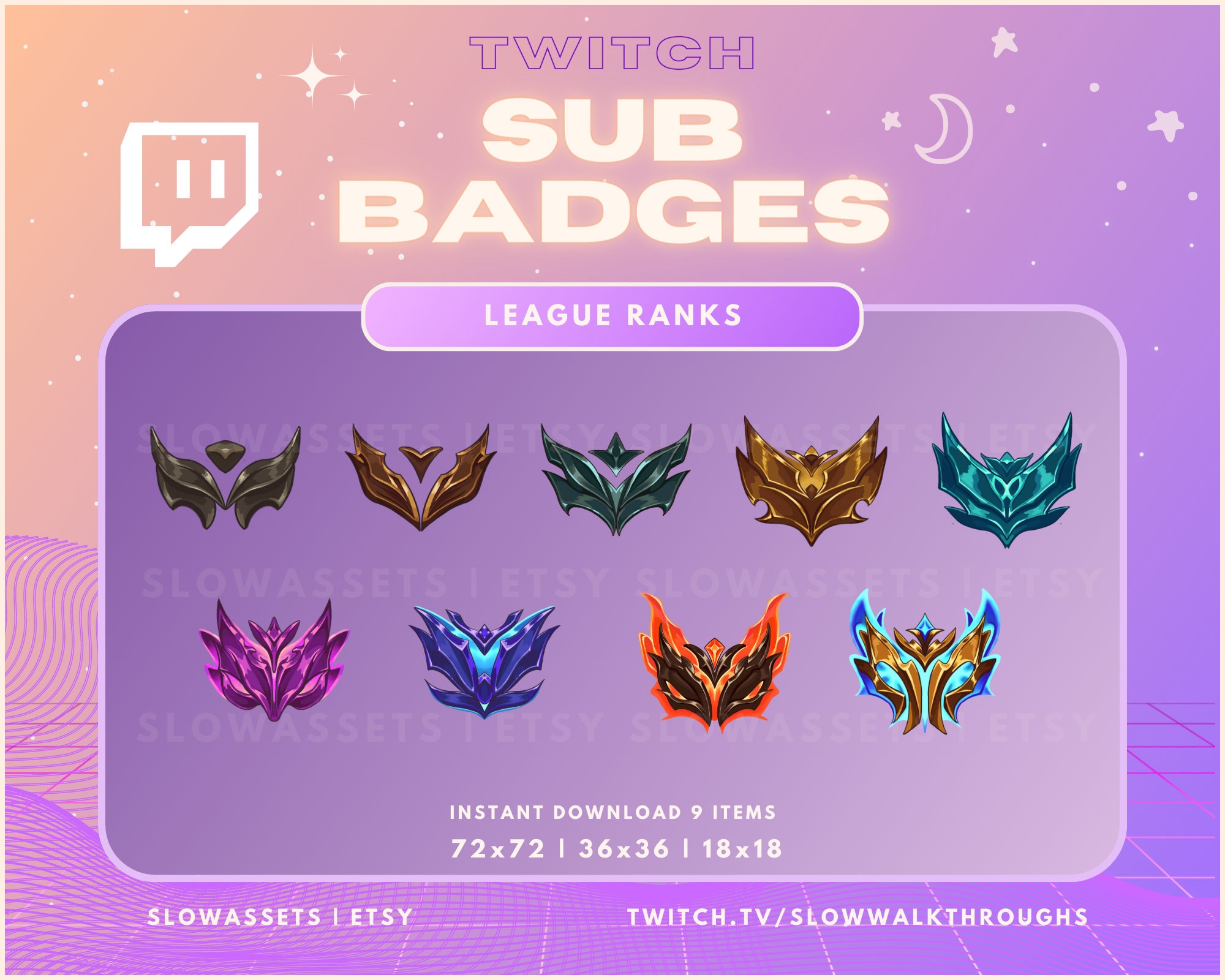 League of Legends Rank Icon Pack, Png Seamless Background, Iron, Bronze,  Silver, Gold, Platinum, Diamond, Master, Grandmaster, Challenger 