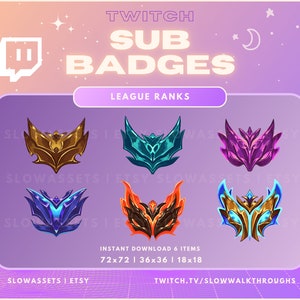 League of Legends Twitch Sub Badges | Ranked Subscriber Badges & Bit Badges for Streamers