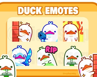 Duck-emoticons: kleurrijke twitch, onenigheid, YouTube-emoticons (digitale download)
