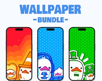 Wallpaper Bundle Ducks | phone wallpaper | Cute Phone Background | Duck art | digital download | iPhone wallpaper