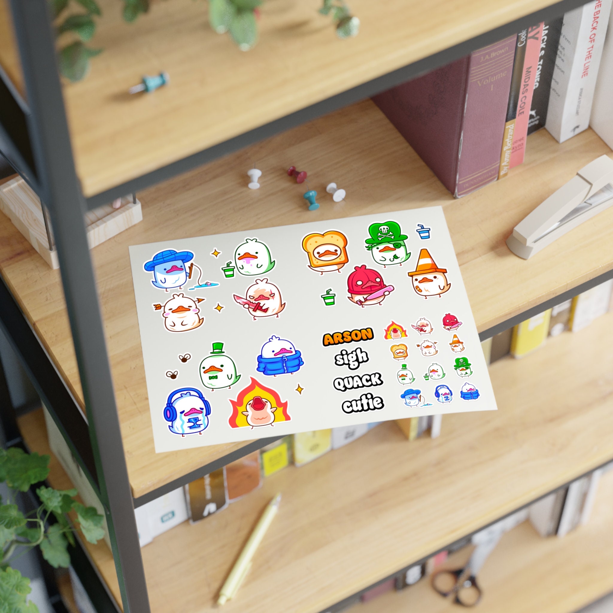 Duck Sticker Sheet | Funny Duck Stickers, Bullet Journal, Stickers ...