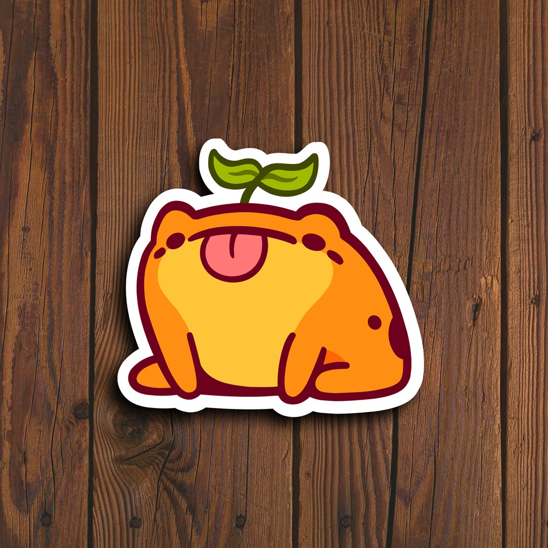 Funny Leaf Frog Vinyl Sticker | Cute Laptop Decal - Etsy
