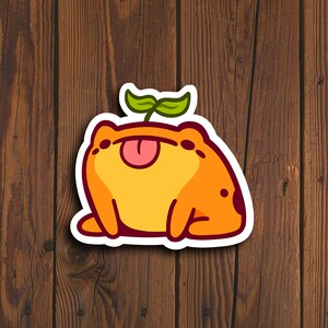 Leaf Frog Sticker | Funny Frog Sticker, Frog Sticker, Cute Sticker