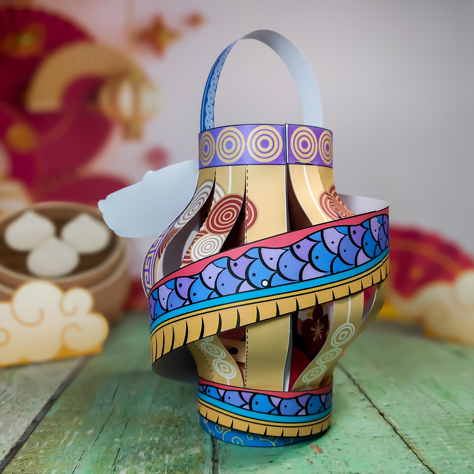 Printable Chinese New Year Paper Lantern Craft Kit, DIY Lantern for ...