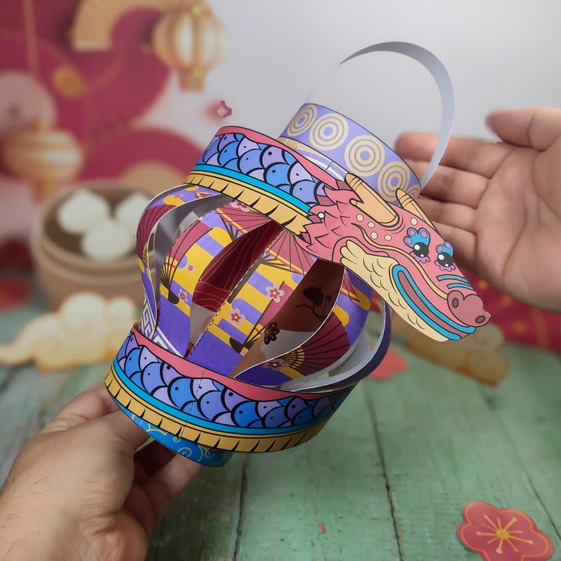 Printable Chinese New Year Paper Lantern Craft Kit, DIY Lantern for ...