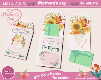 Cute Kids' Mother's Day Gift Card Holder - Printable Happy Mother's Day Gift Tags, Mother's Day Gift Idea for Kids, DIY Kids Toddler
