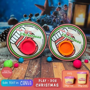 Christmas Play-Doh Holder, Red Gloves, Cute Gloves, Printable Non-Candy Gift, Classroom Favor, Christmas Party Gift, Editable in Canva