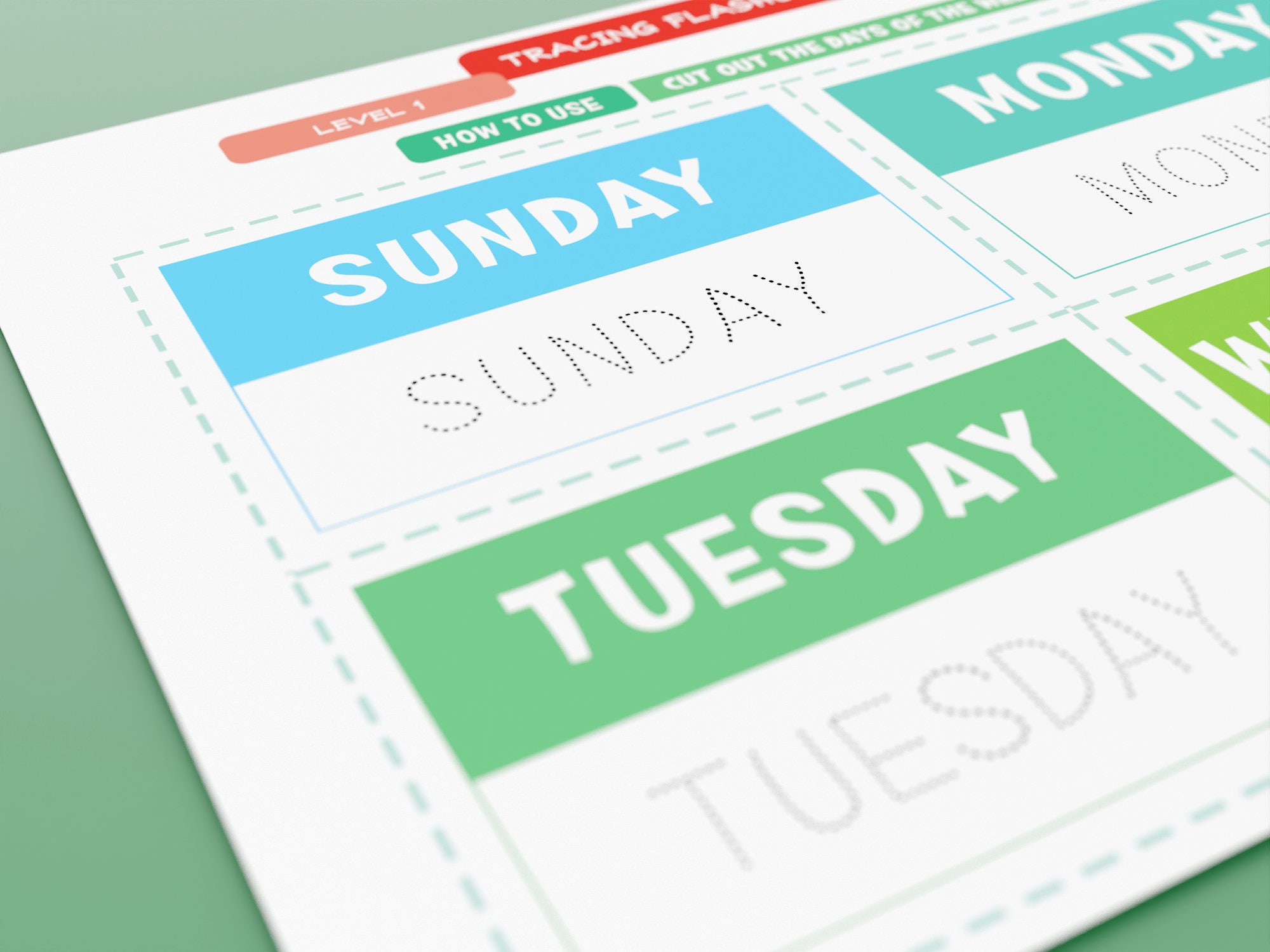 Days of the Week Flashcards Printable, Days of the Week, Match Days ...