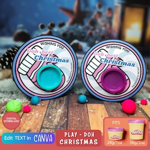 Soporte para plastilina navideña, guantes rosas, guantes bonitos, regalo imprimible sin caramelos, recuerdo para el aula, regalo para fiesta navideña, editable en Canva