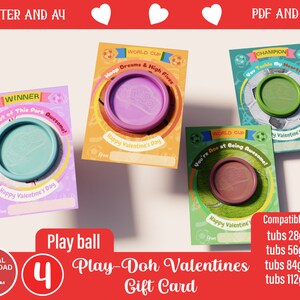 Fun Dough Valentines: tarjetas de regalo de Play-Doh para niños, emocionantes tarjetas de San Valentín de Play-Doh para niños: ¡perfectas para el intercambio en el aula! Imprimible