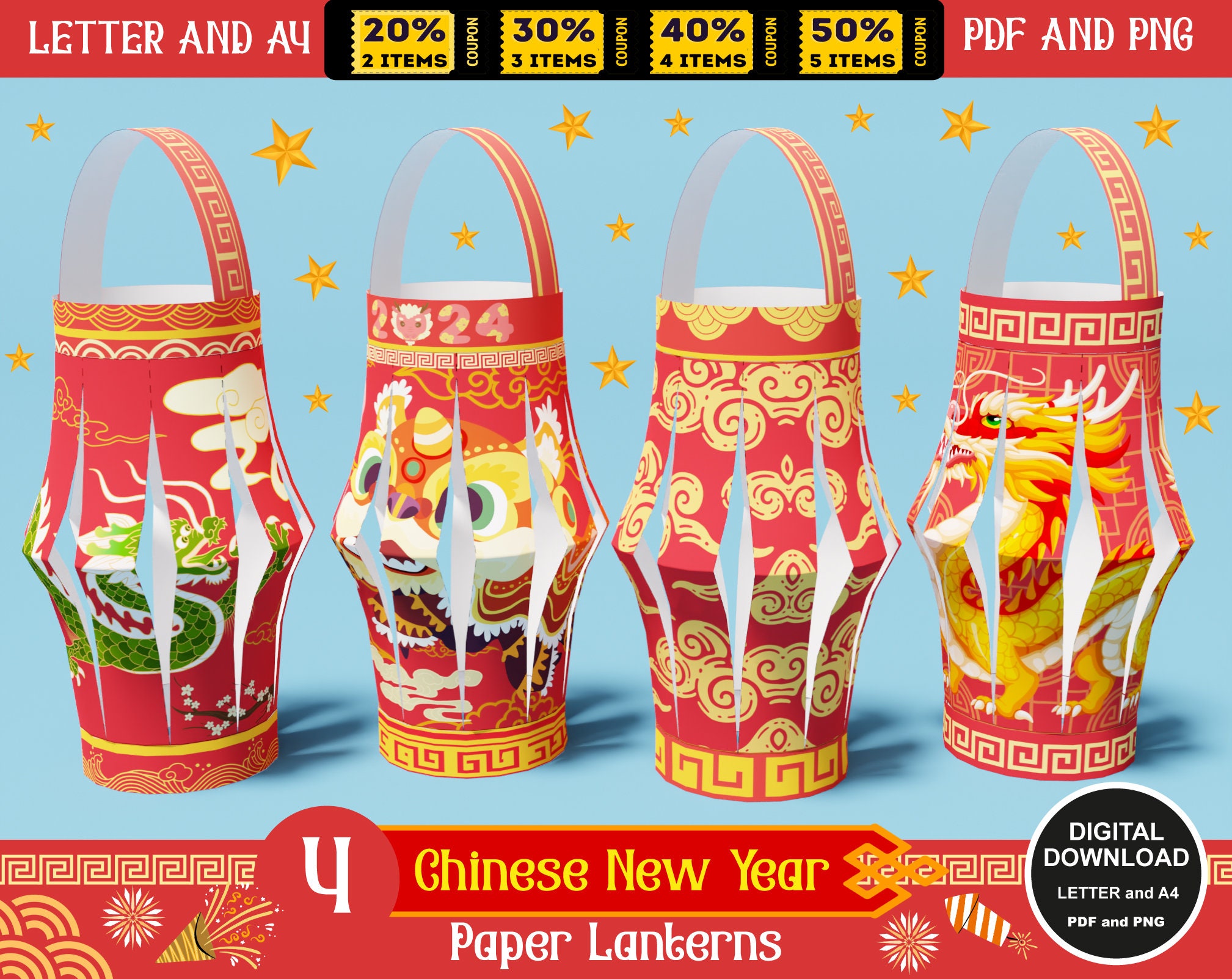  LIANGMIDA 23 PCS Chinese New Year Decorations 2024