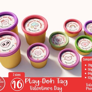 Etiquetas de Play-Doh para el Día de San Valentín. ¡Crea momentos emotivos con las etiquetas de regalo de Play-Doh para el Día de San Valentín para la escuela! Etiquetas de Play-Doh para imprimir para niños.