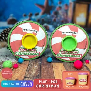 Soporte para plastilina navideña, mentas navideñas, mentas, regalo imprimible sin caramelos, recuerdo para el aula, regalo para fiesta navideña, editable en Canva