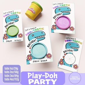 誕生日パーティー用プレイドーカード、1歳の誕生日パーティー、かわいい恐竜ホルダー、恐竜パーティー、男の子の誕生日、印刷可能、すぐにダウンロード可能