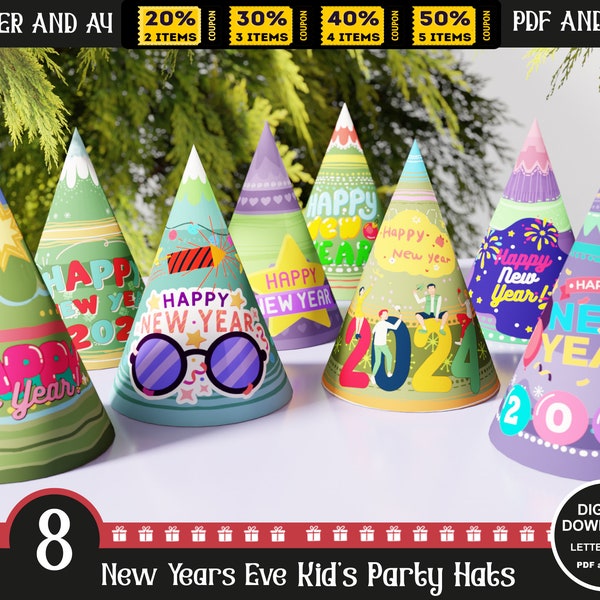 Celebrate in Style with Printable Kids’ New Year's Eve Party Hats! Midnight Merriment: 8 Kids' New Year's Eve Party Hats Printable