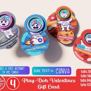 Tarjetas de regalo de plastilina para niños editables en Canva, tarjetas de plastilina para niños, ideales para intercambiar en el aula. Imprimibles