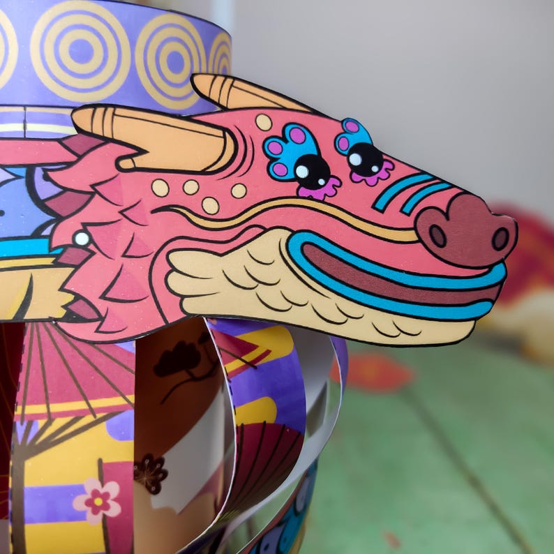 Printable Chinese New Year Paper Lantern Craft Kit, DIY Lantern for ...