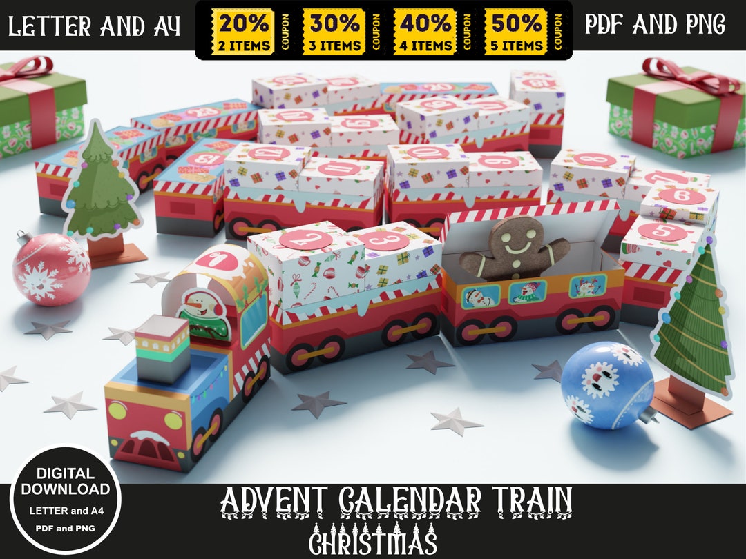 Choochoo Countdown Printable Train Advent Calendar DIY Etsy
