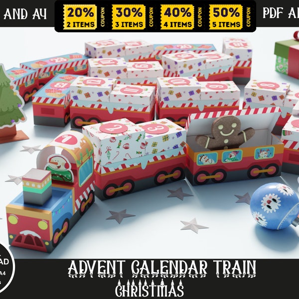 Choo-Choo Countdown: Printable Train Advent Calendar, DIY Printable Advent Calendar with Locomotive and Wagons! Advent calendar for kids