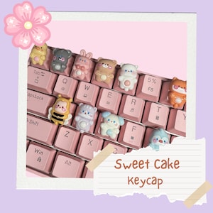 Handmade Kawaii Animal Keycap: Bear, Dog, Cat - Custom Artisan Keycap