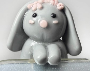 Handmade Polymer Clay Bunny Hipper – Phone, Kindle Accessory