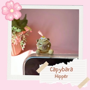 Kawaii Capybara Hipper | Cute Phone Hipper | Handmade Hipper | Kawaii Phone Hipper | Kindle Peeker