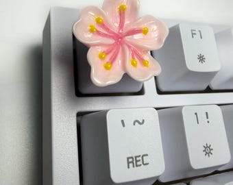 Sakura Cherry Blossom Keycap Artisan Keycap – Handmade Keyboard Accessory