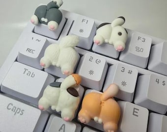 Dog Bums Artisan Keycap – Handmade Keyboard Accessory