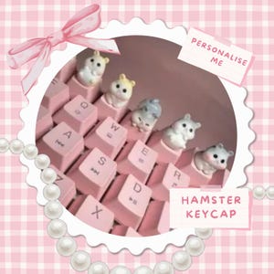 Handmade Kawaii Hamster Keycap: Custom Polymer Clay Keycap