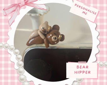 Kawaii Bear Phone Kindle Hipper Peeker  | Handmade Anime Hipper
