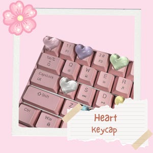 Kawaii Translucent Heart Keycap: Custom Artisan Keycap