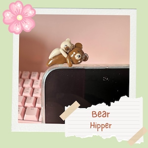 Kawaii Bear Hipper | Cute Phone Hipper | Handmade Hipper | Kawaii Phone Hipper | Kindle Peeker