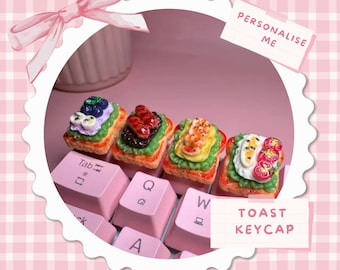 Kawaii Toast Keycap: accessorio per tastiera personalizzato fatto a mano