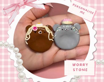 Kawaii Mouse Worry Stone | Handmade Desk Decor