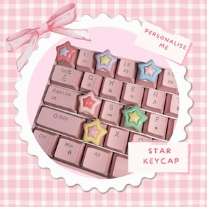 Ręcznie robiona nakładka na klawisze Kawaii Star: niestandardowy dodatek do klawiatury od rzemieślnika