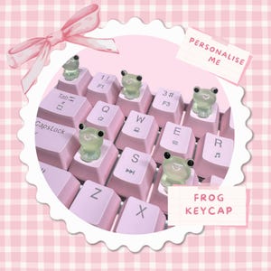 Tecla de rana que brilla en la oscuridad: accesorio de teclado artesanal kawaii cottagecore