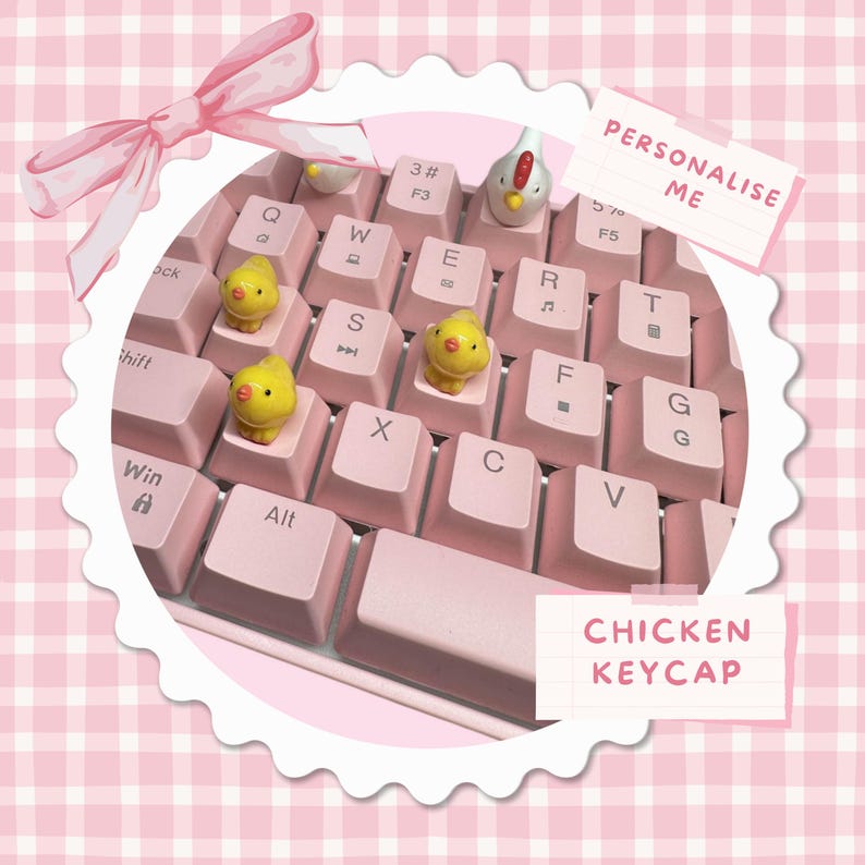 Kawaii Chicken Artisan Keycap: Custom Keyboard Accessory - Etsy Canada