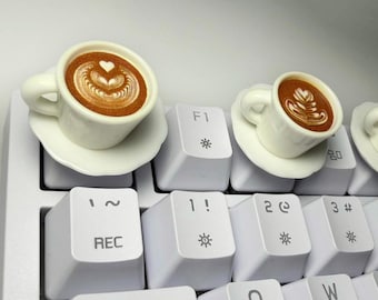 Coffee Cup Artisan Keycap – Handmade Keyboard Accessory