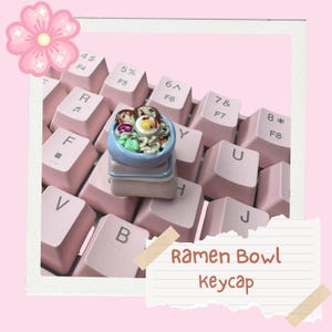 Cute Ramen Sushi Noodle Bowl Handmade Artisan Keycap | Keycap | Cute Keycaps | Custom Keycap | Kawaii Keycap