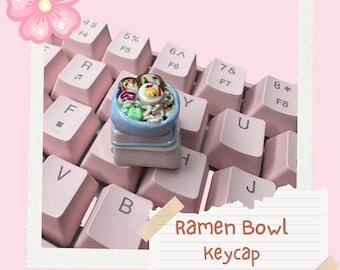 Cute Ramen Sushi Noodle Bowl Handmade Artisan Keycap | Keycap | Cute Keycaps | Custom Keycap | Kawaii Keycap