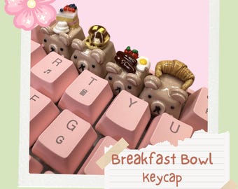 Kawaii Bear Artisan Keycap: Handmade Custom Keyboard Accessory