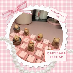 Handgemaakte Capybara Artisan-toetsen: aangepast kawaii-toetsenbordaccessoire