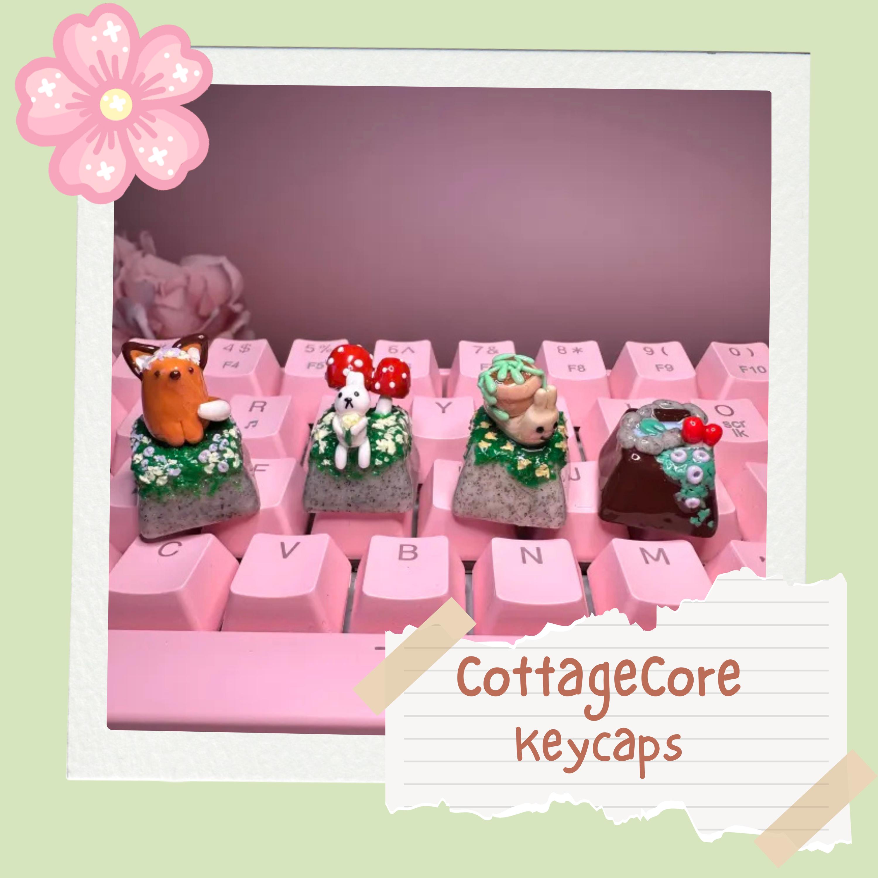 Kawaii Fox Keycap: Handmade Cottagecore Artisan Keyboard Accessory