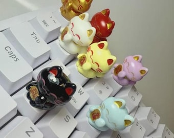Lucky Cat Artisan Keycap – Handgjort tangentbordstillbehör