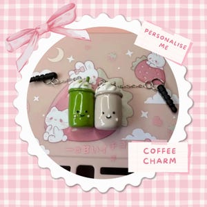Charm de café kawaii para Nintendo Switch / Charm de Steam hecho a mano