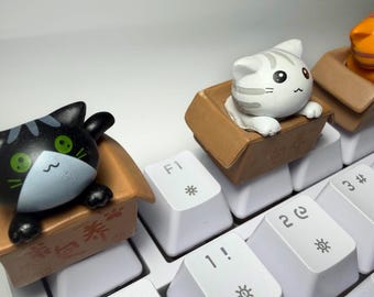 Cat in a Box Keycap Artisan Keycap – Handgjort tangentbordstillbehör
