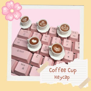 Artisan Coffee Cup Keycap: Custom Keyboard Accessory